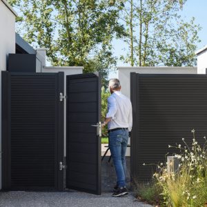 Duofuse 1m x 1.8m Tongue & Groove Gate - Graphite Black