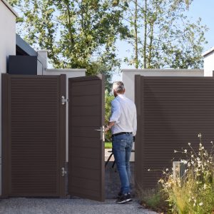 Duofuse 1m x 1.8m Tongue & Groove Gate - Wenge Brown
