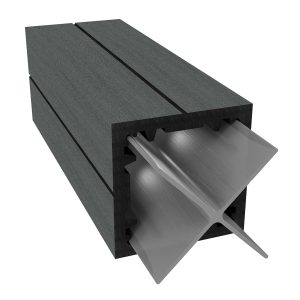 Duofuse 3m Composite Fence Post with Aluminium Core - Graphite Black