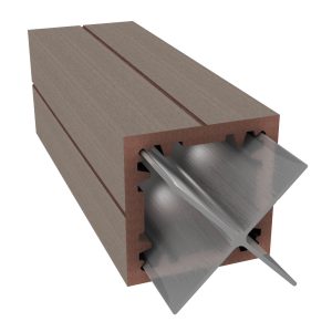 Duofuse 3m Composite Fence Post with Aluminium Core - Tropical Brown