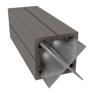 Duofuse 2.7m Composite Fence Post with Aluminium Core - Wenge Brown
