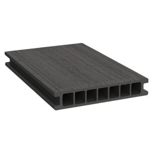 Duofuse 4m Hollow Composite Grained Decking Board - Graphite Black