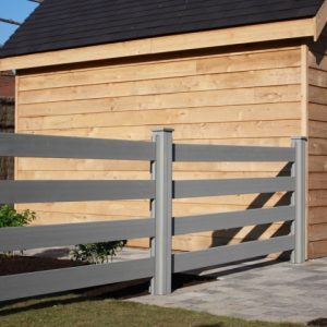 Duofuse 1.8m Ranch Fence Rail - Stone Grey