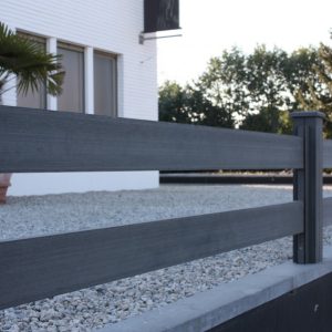 Duofuse 1.8m Ranch Fence Rail - Graphite Black