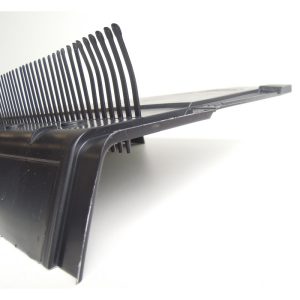 1m European Plastics 3 in 1 uPVC Vented Eaves Tray with Bird Comb - Black