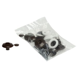 10mm Polycarbonate Fixing Buttons (10 Pack) - Brown