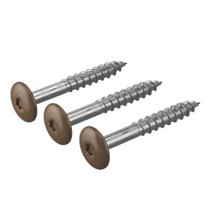 Chestnut Brown Hardie™ Coloured Topped Screws – Bag of 50