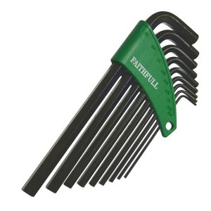 9 Piece Faithfull Hex Key Set - A/F Long Arm