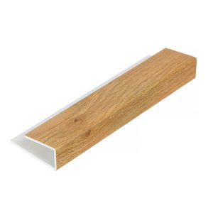 Hollow Soffit Edge 5m J-Trim - Irish Oak