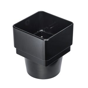 Kayflow 65mm Square to 68mm Round Downpipe Adaptor - Black