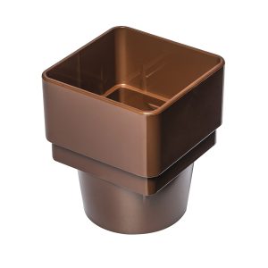 Kayflow 65mm Square to 68mm Round Downpipe Adaptor - Brown