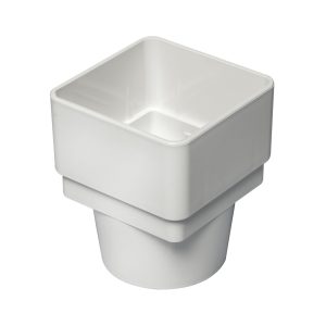 Kayflow 65mm Square to 68mm Round Downpipe Adaptor - White