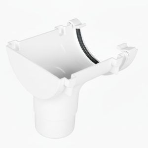 Kayflow Half Round 114mm Stopend Outlet - White