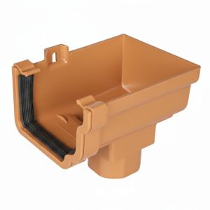 Kayflow Ogee 120mm Right Hand Stopend Outlet - Caramel