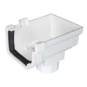 Kayflow Ogee 120mm Right Hand Stopend Outlet - White