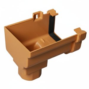 Kayflow Ogee 120mm Left Hand Stopend Outlet - Caramel