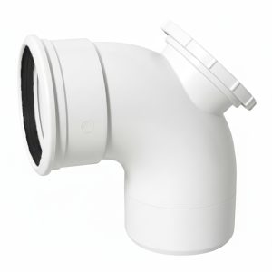 Kayflow 110mm 90° Single Socket Short Access Bend - White