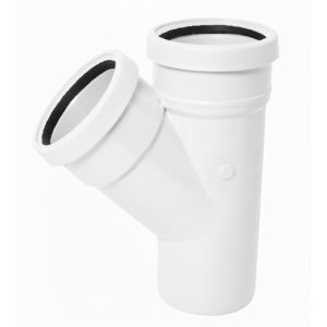 Kayflow 110mm 45° Double Socket Branch  - White