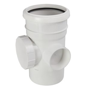 Kayflow 110mm Straight Single Socket Access Pipe - White