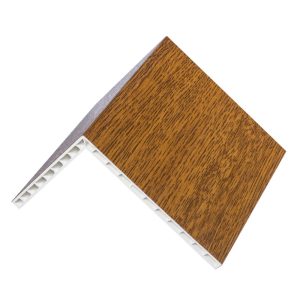 100mm x 80mm Foiled Hollow PVC Angle, 5m - Light Oak