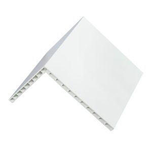 100mm x 80mm Hollow PVC Angle, 5m - White
