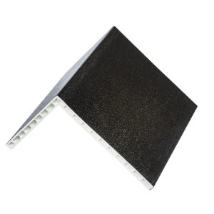 100mm x 80mm Foiled Hollow PVC Angle, 5m - Black